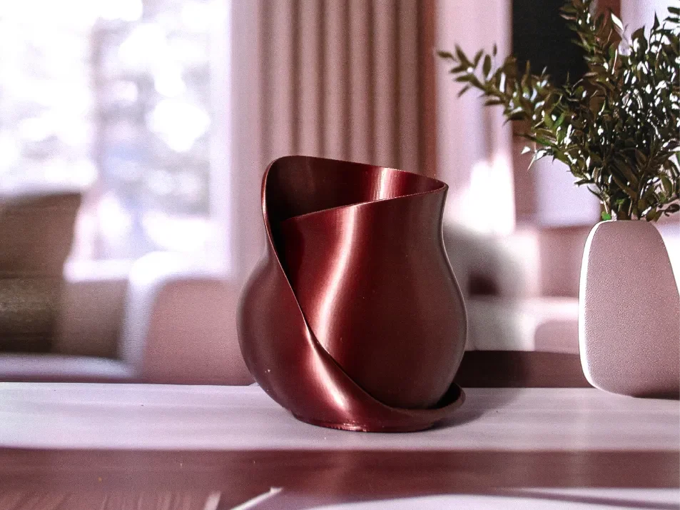 Christmas Ribbon Vase for Festive Home Decor 3d model