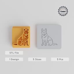 German Shepherd Stamp Tile Set, 20-40mm, Perfect for Clay, Cookie & Fondant Crafting PRODUCT_1996 3d model