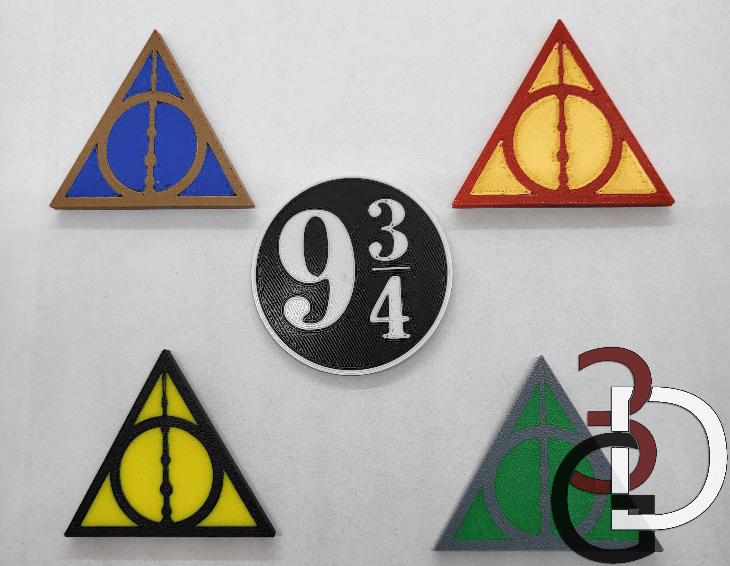 9 3/4 & Deathly Hallows magnets 3d model