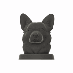 Pembroke Welsh Corgi Dog Bust, STL File, 3MF File, 3D Printable Dog Statue, Pet Memorial Download 3d model