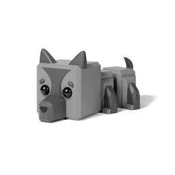 Cute, Flexi Wolf 3d model