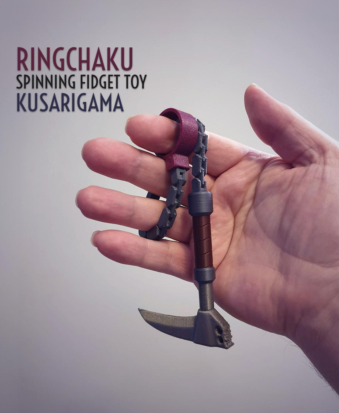 Ringchaku Spinning Fidget Toy - Kusarigama Edition 3d model