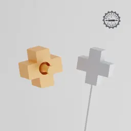 Cross Cake Pop Mold, Geometric & Basic Design, 2-Piece STL for 3D Printing PRODUCT_1226 3d model