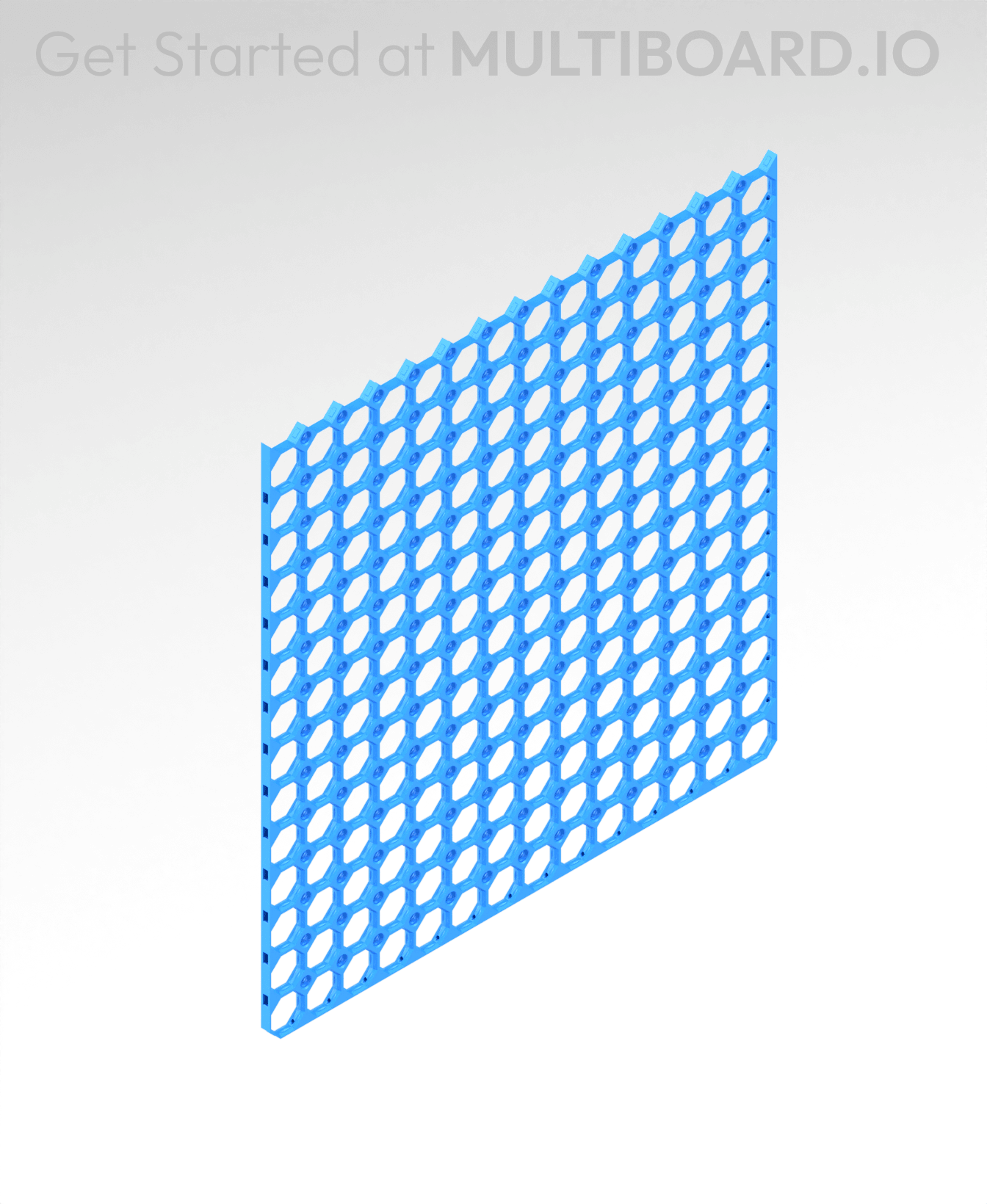 14x14 MU - Bottom Vertical Strip Interfitted - MultiBoard Octagon Plate 3d model