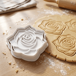 Rose Cookie Cutter And Stamp 3d model