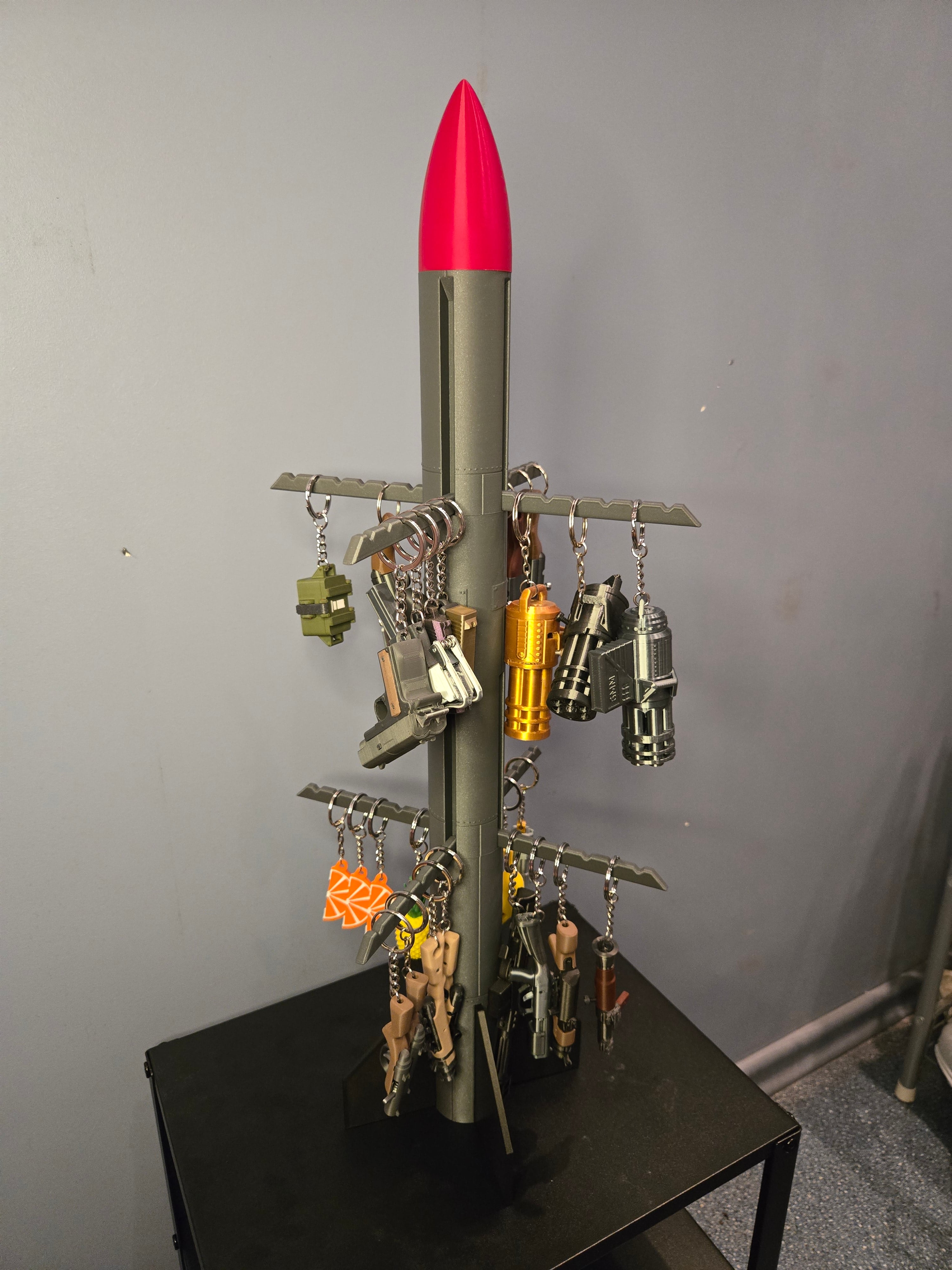 Keychain Display Stand — Missile 3d model
