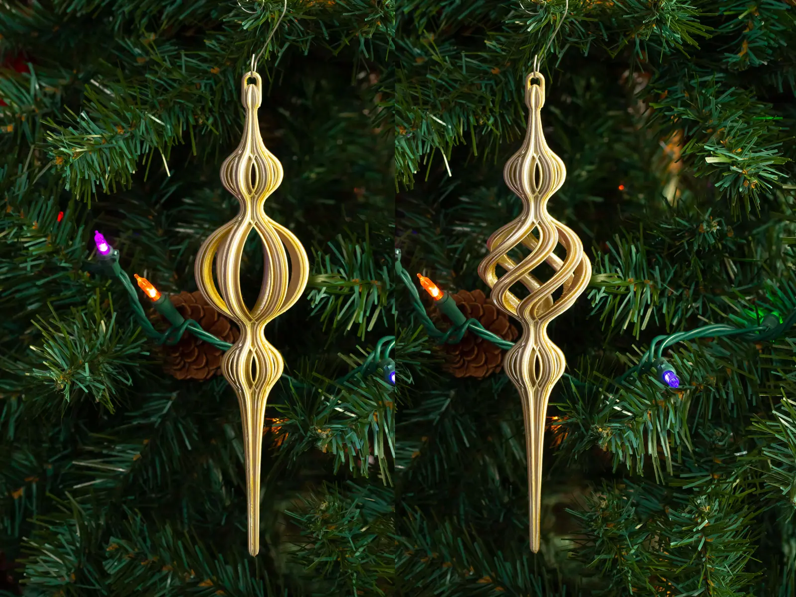 Retro Chic Christmas Ornaments 3d model