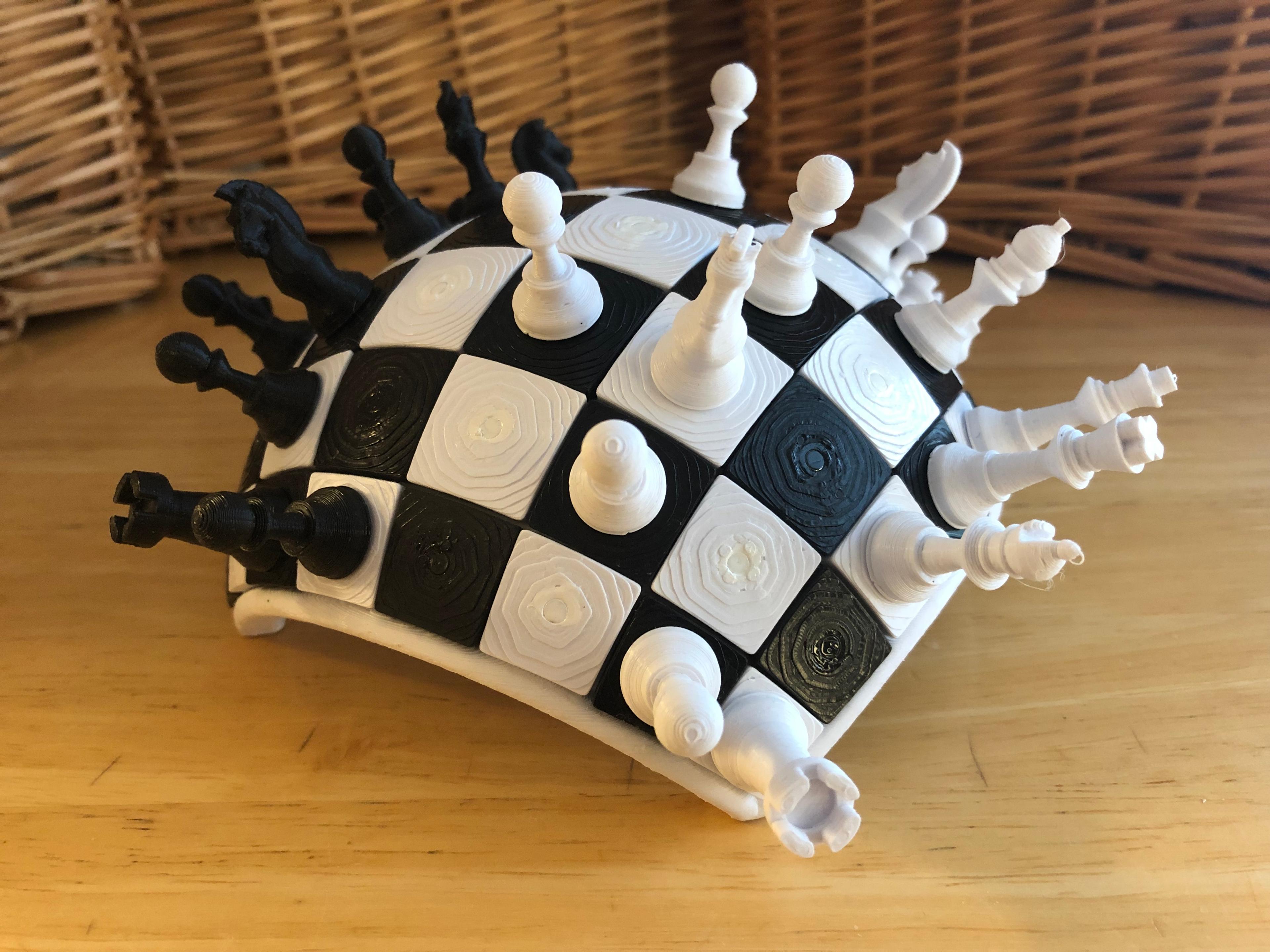 Spherical Chess Board 3d model