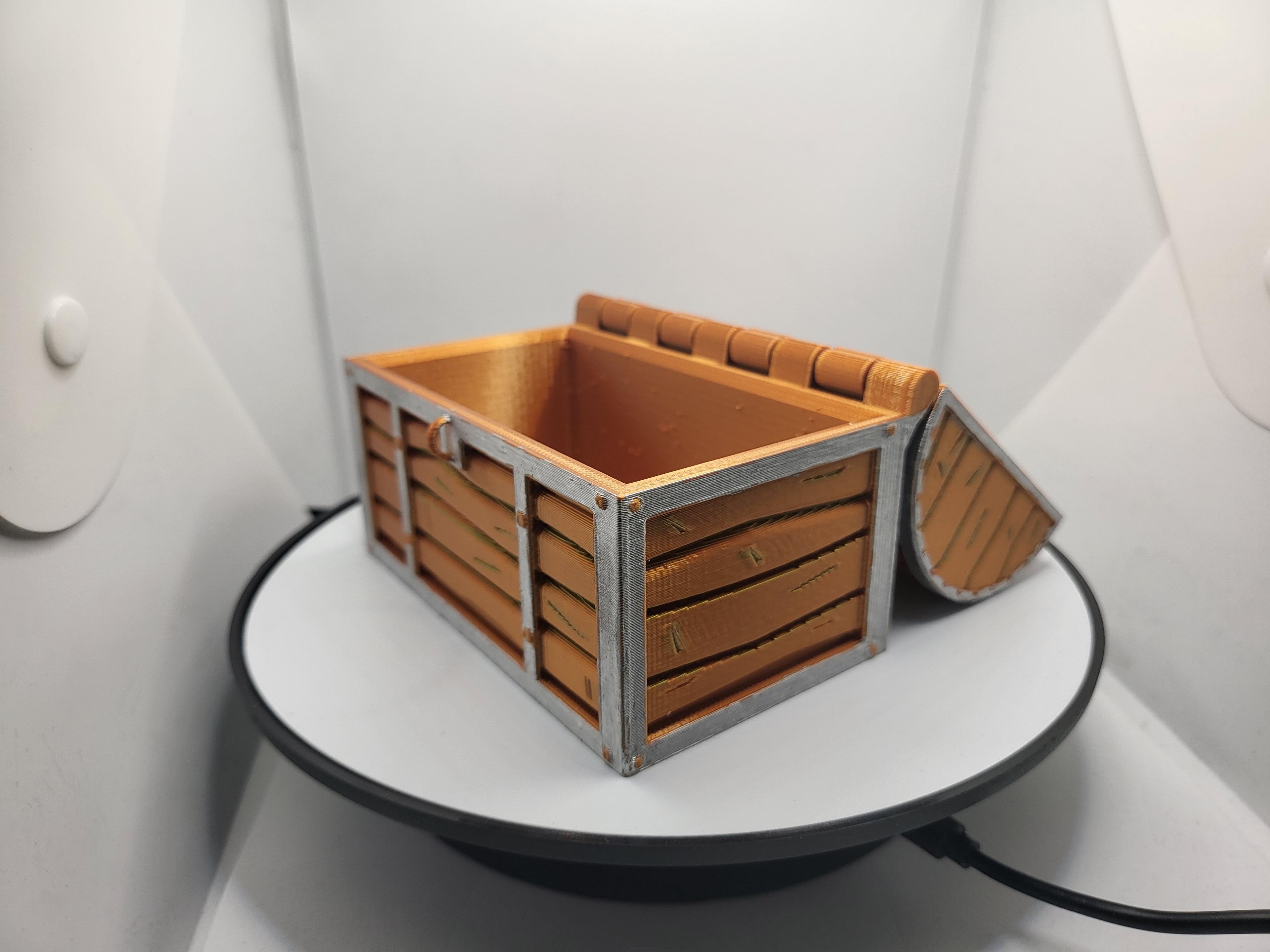 Pirate Chest With Print In Place Hinged Lid (easy print) 3d model