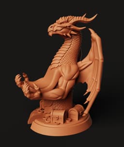 Dragon Headphone & Controller Stand | Mythical Beast Gaming Accessory | Dragon Statue 3d model