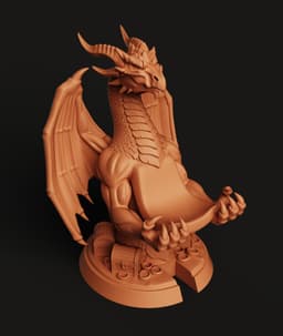 Dragon Headphone & Controller Stand | Mythical Beast Gaming Accessory | Dragon Statue 3d model
