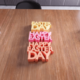 Happy Easter Day Typographic Sign - Spring Home Decor 3d model
