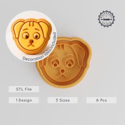 Worried Face Cookie Cutter & Stamp Set, Apprehensive Design, 6-Piece, S/M/L Sizes for Fondant & Dough PRODUCT_891 3d model