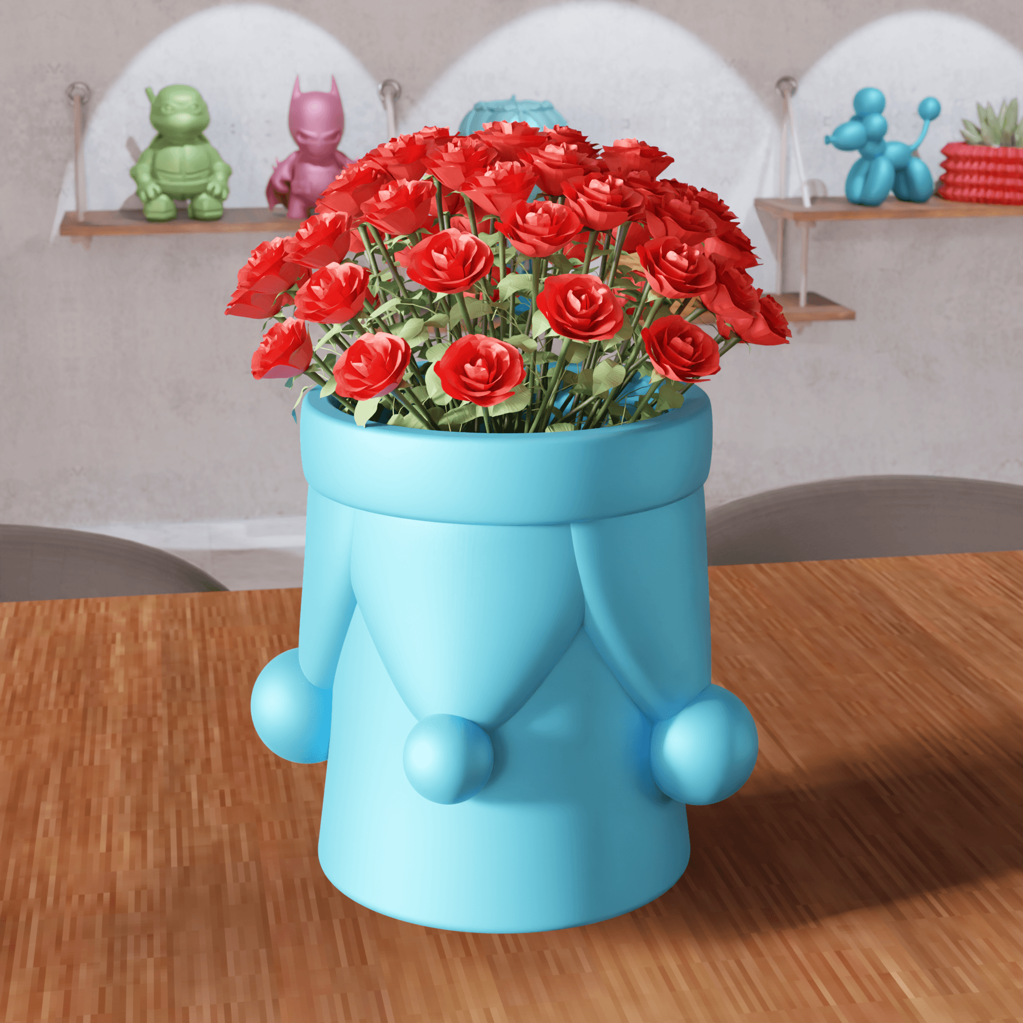 Santa Claus Planter Vase and Storage Box 3d model