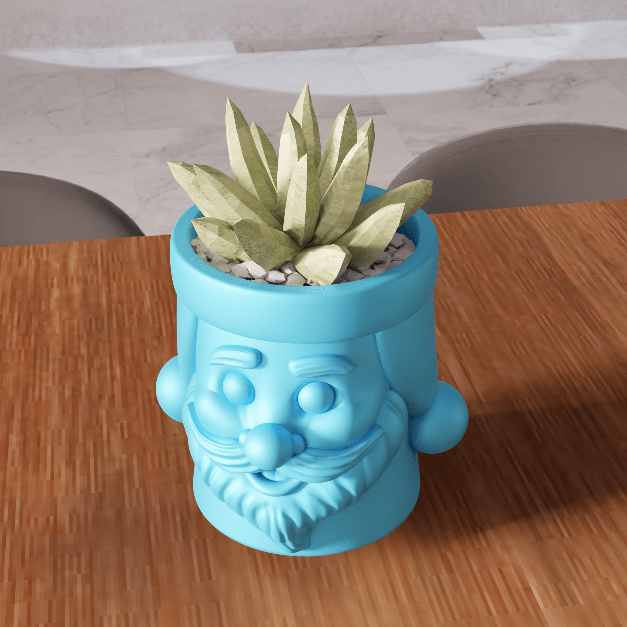 Santa Claus Planter Vase and Storage Box 3d model