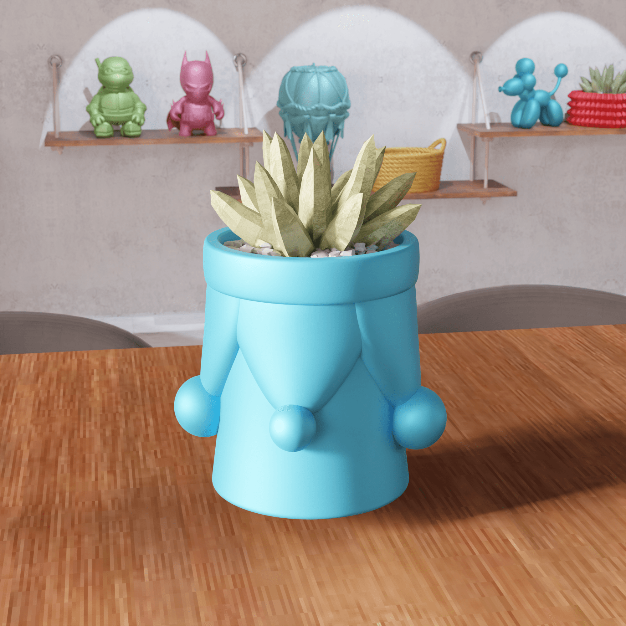 Santa Claus Planter Vase and Storage Box 3d model