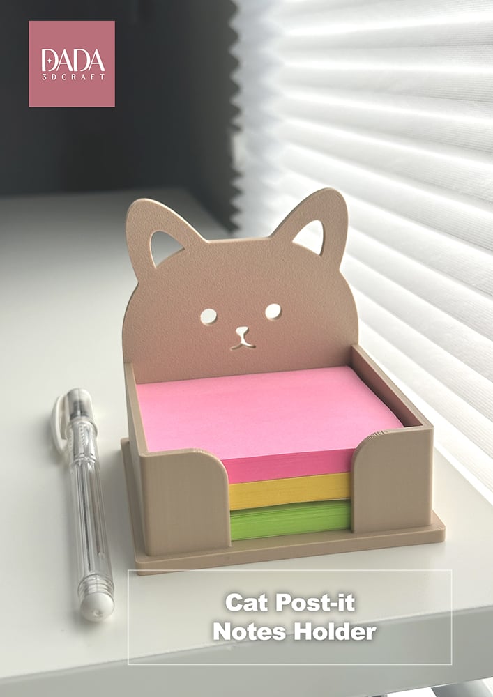 Cat Post-it Notes Holder 3d model