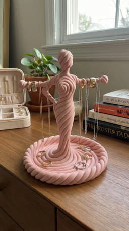Biomorphic Surrealist Figure Jewelry Stand & Catch-all Tray | Sculptural Coquette Vanity Organizer 3d model