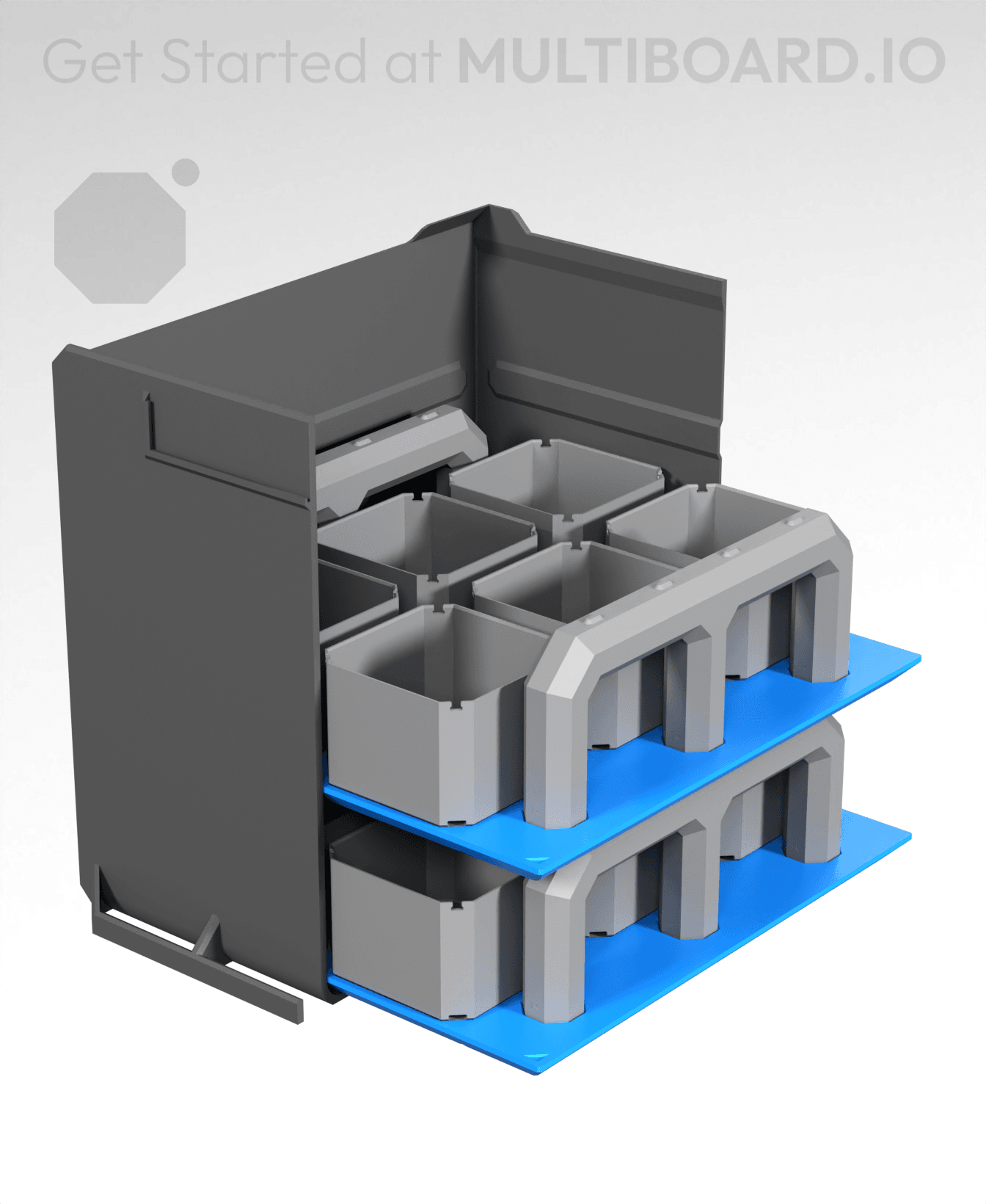 2x2 - Internal Grid - Simple Drawer Stacking Plate 3d model