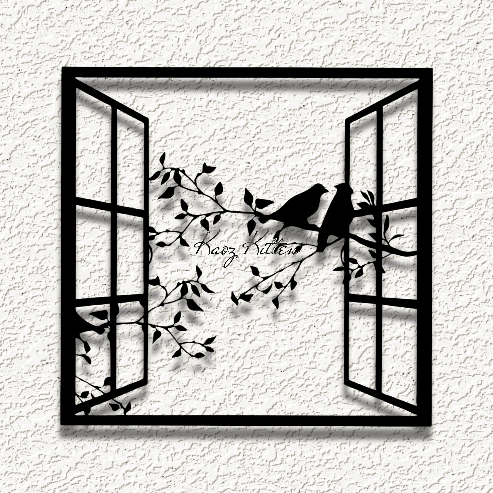 birds window WALL ART HOME DECOR 3d model