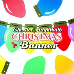 Classic Christmas Lights Hanging String-Up Banner :: Happy Holidays 2024 3d model