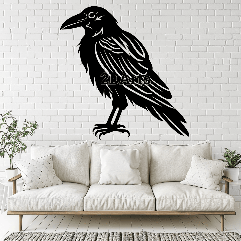 Crow 2D Wall Art/Window Art - Digital STL & SVG File for 3D Printing or Laser Cutting 3d model