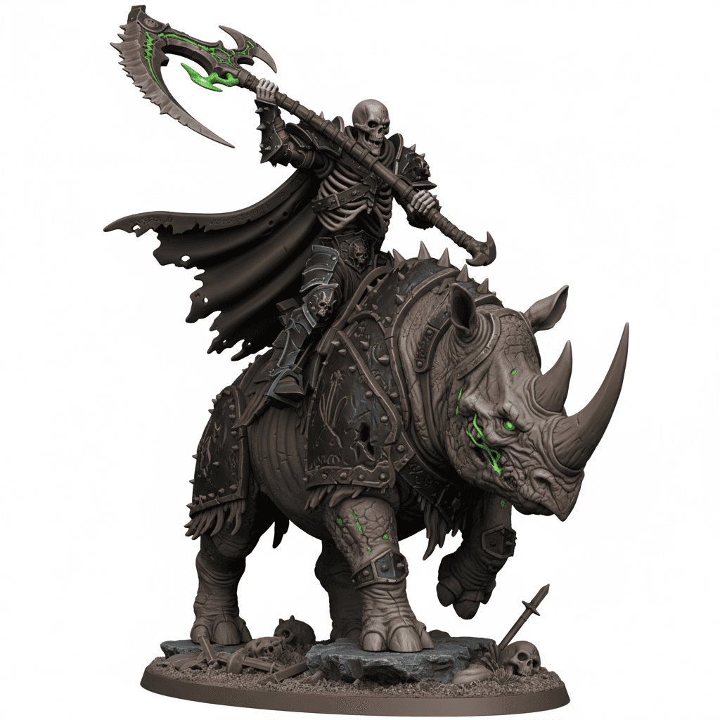 Skeleton Beast Rider Undead Rhino Printable STL 3d model