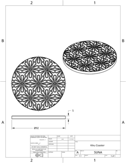 Coaster - Kiku / Chrysanthemum 3d model