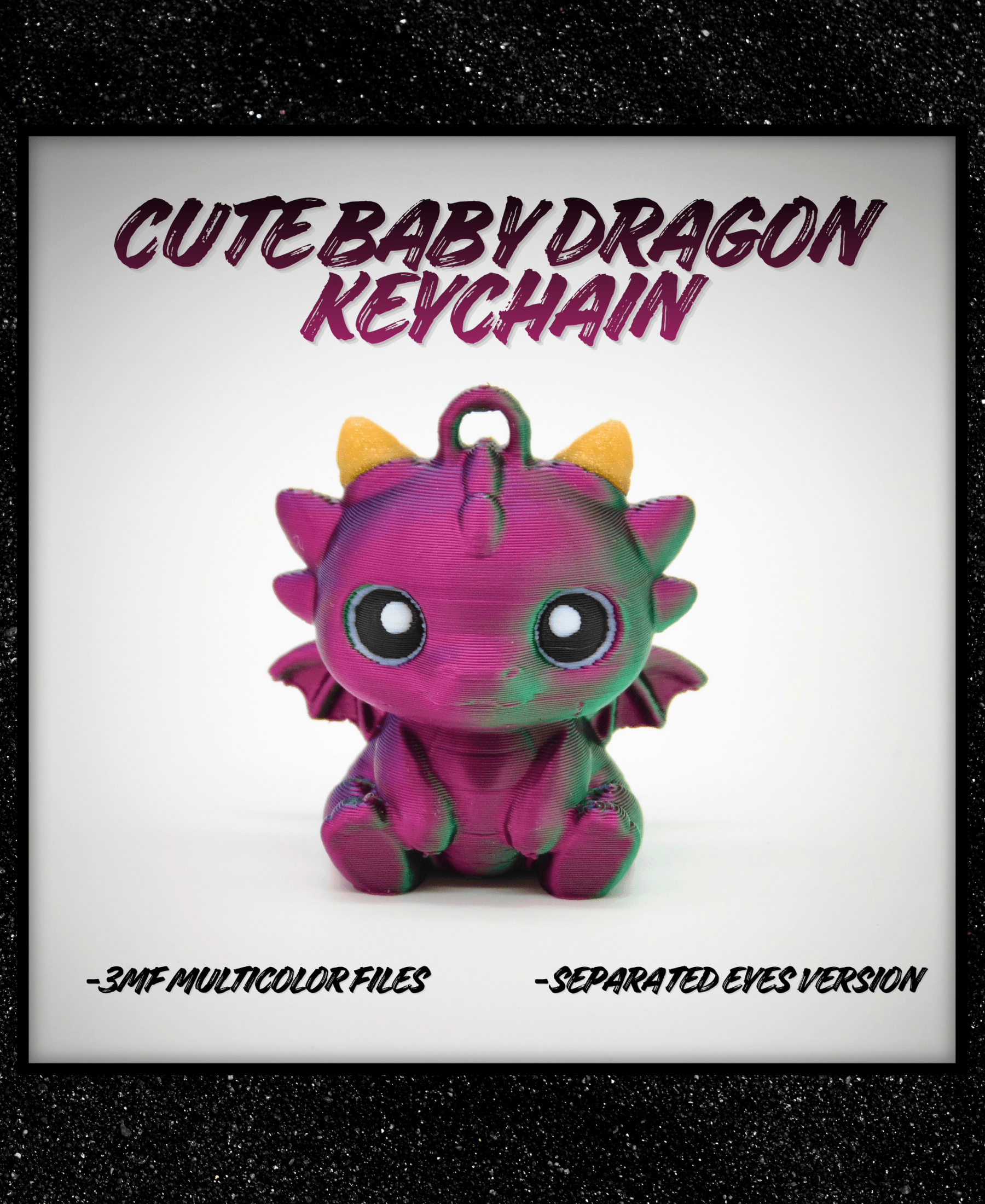 Cute Baby Dragon Keychain 3d model