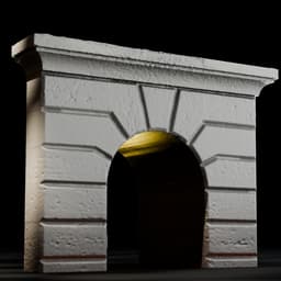 Century-Old Ashlar Tunnel Portal | Trackside Infrastructure | HO/O Scale 3d model