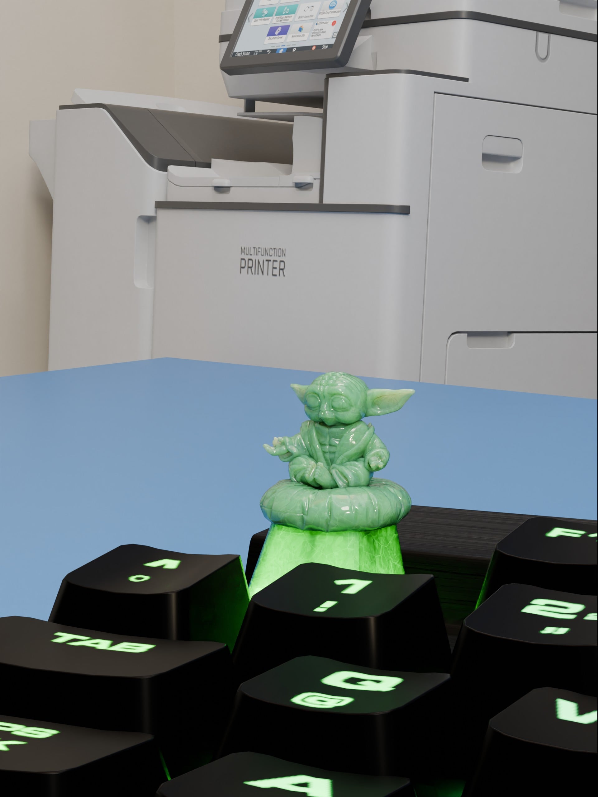 Baby Yoda Keycap 3d model