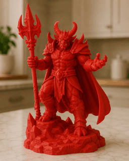 Red Demon Lord with Staff STL 3d model