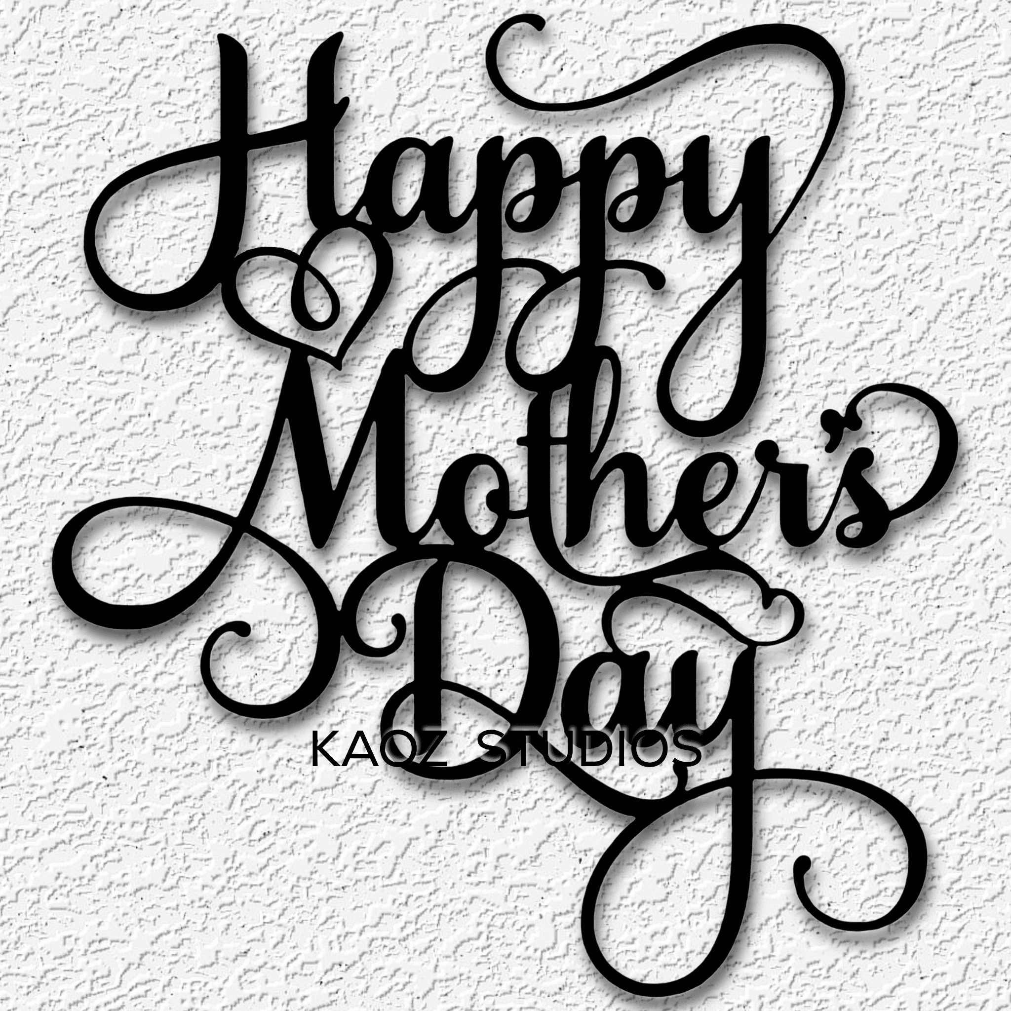 happy mothers day sign holiday wall art pretty moms days wall decor 3d model