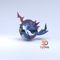Samurott Hisuian Pokeball 3d model