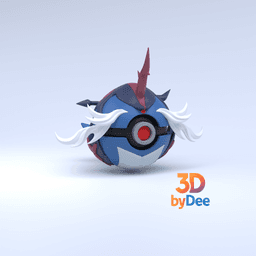 Samurott Hisuian Pokeball 3d model