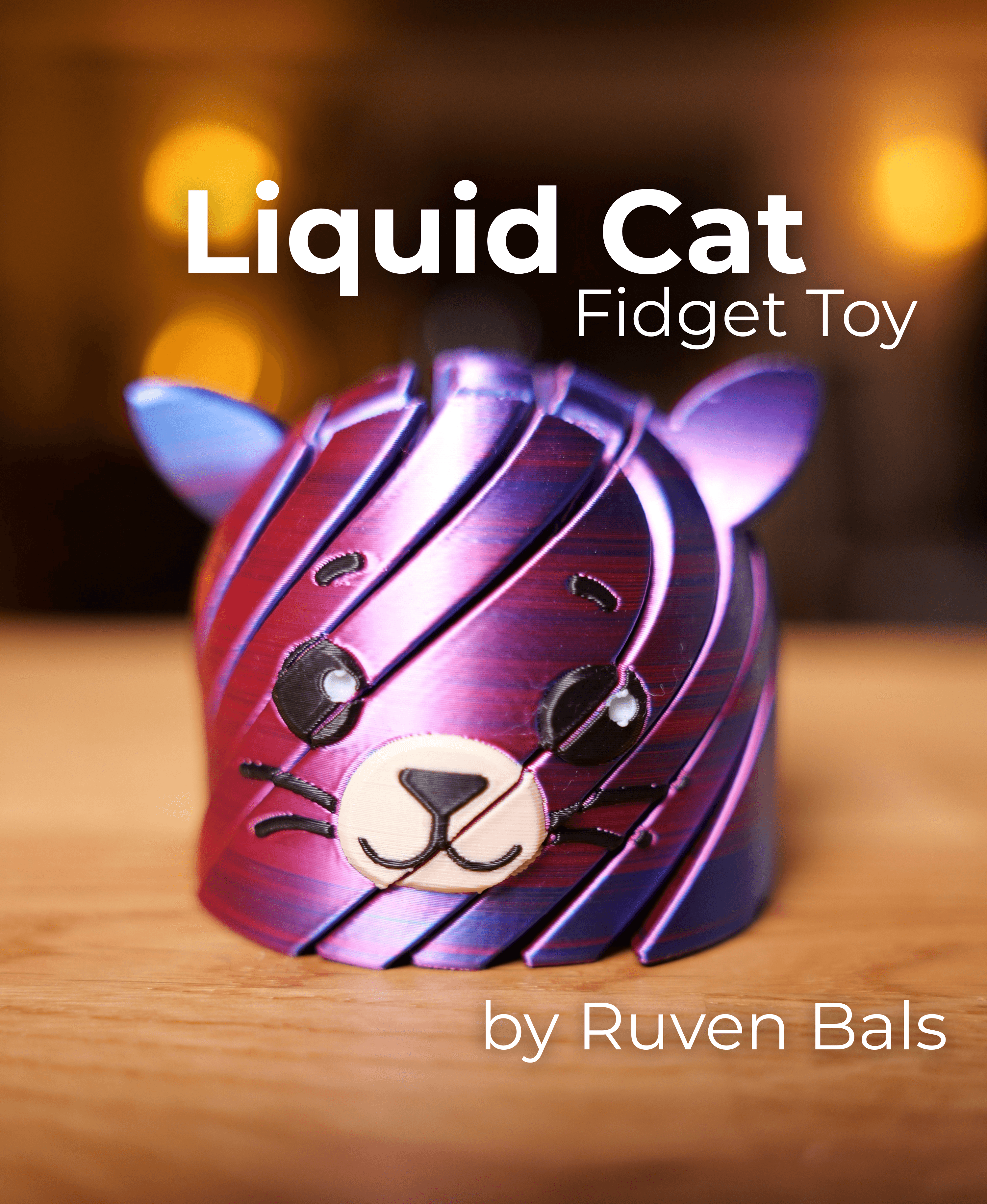Liquid Cat Fidget Toy Print in Place 3d model