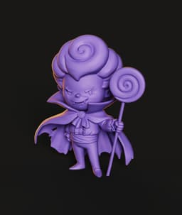 Chibi Vampire STL | Halloween Figurine 3D Print | Cute 3d model