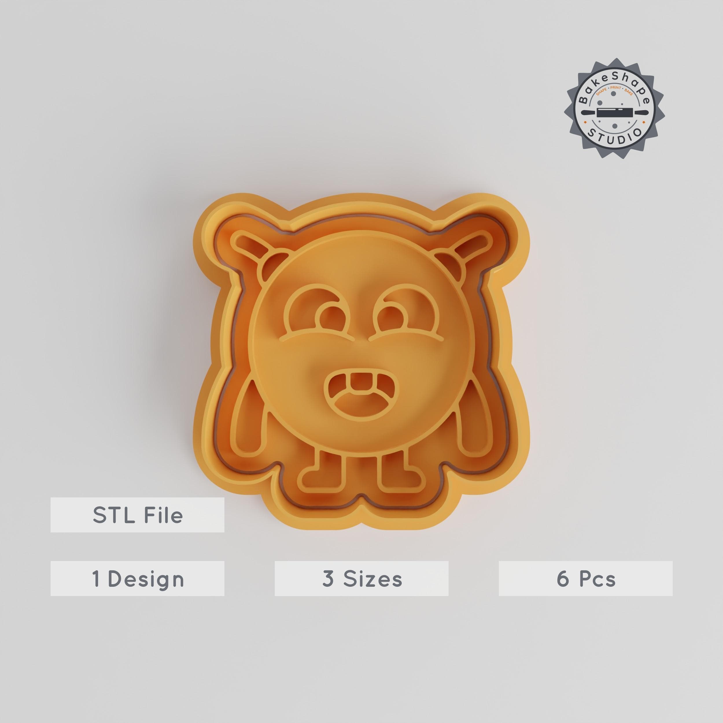 Round Antenna Monster Shape Cutter Stamp, 6-Piece Set, Cookies & Fondant, S/M/L, Cartoon Character Design PRODUCT_3045 3d model