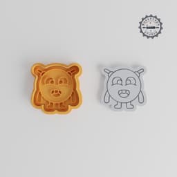 Round Antenna Monster Shape Cutter Stamp, 6-Piece Set, Cookies & Fondant, S/M/L, Cartoon Character Design PRODUCT_3045 3d model