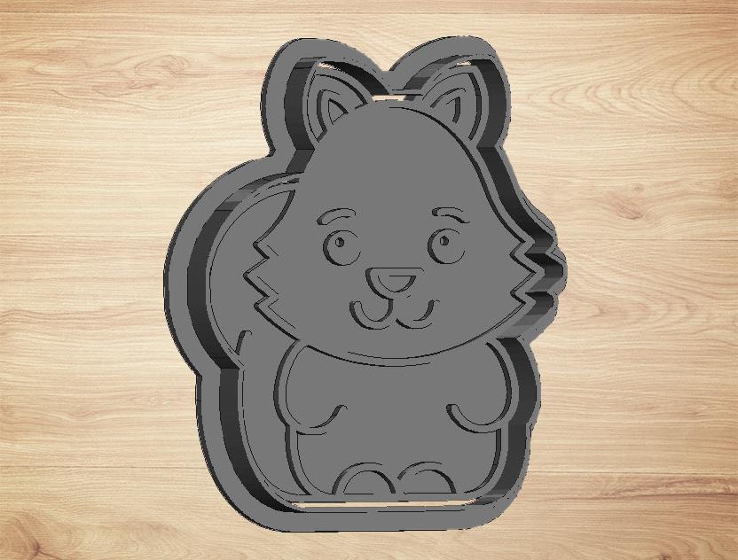 cookie cutter squirell - cutter and stamp 3d model