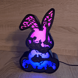Bunny Rabbit Led Lamp - Set 4 - 10 Different Faces 3d model