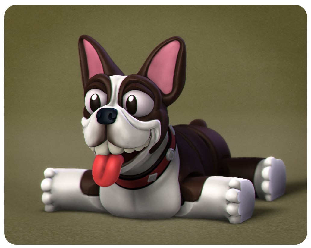 Happy Dogs Boston Terrier 3d model