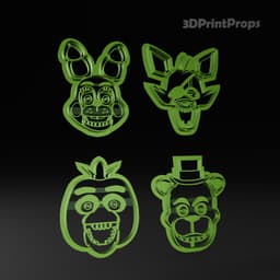 Five Nights At Freddy's Cookie Cutters Set 3d model