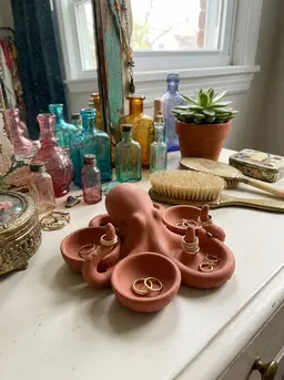Unique Octopus Jewelry Holder & Ring Dish - Nautical Vanity Decor 3d model