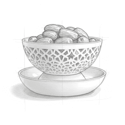 Ramadan Dates Serving Bowl with Pit Tray 3d model