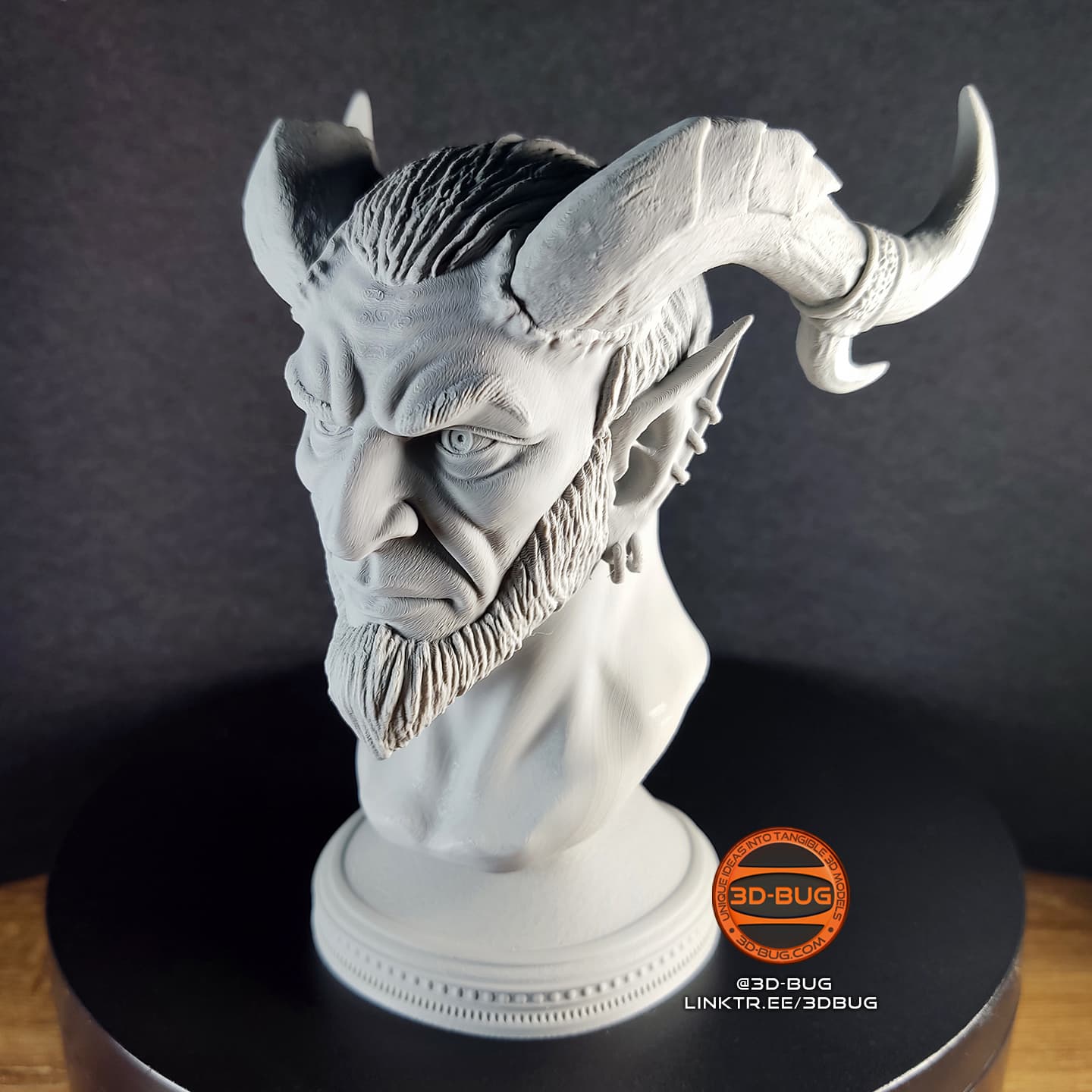 Fantasy Horned Bust - Print-Ready Collectible STL / 3MF 3d model