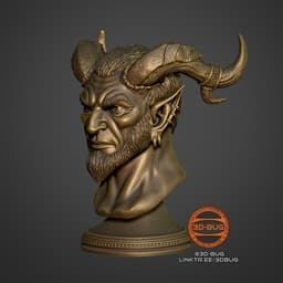 Fantasy Horned Bust - Print-Ready Collectible STL / 3MF 3d model