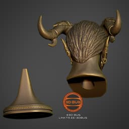 Fantasy Horned Bust - Print-Ready Collectible STL / 3MF 3d model