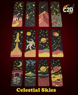 Celestial Skies BookMarks 3d model