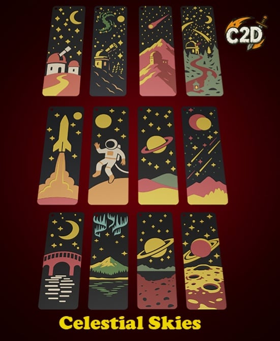 Celestial Skies BookMarks 3d model